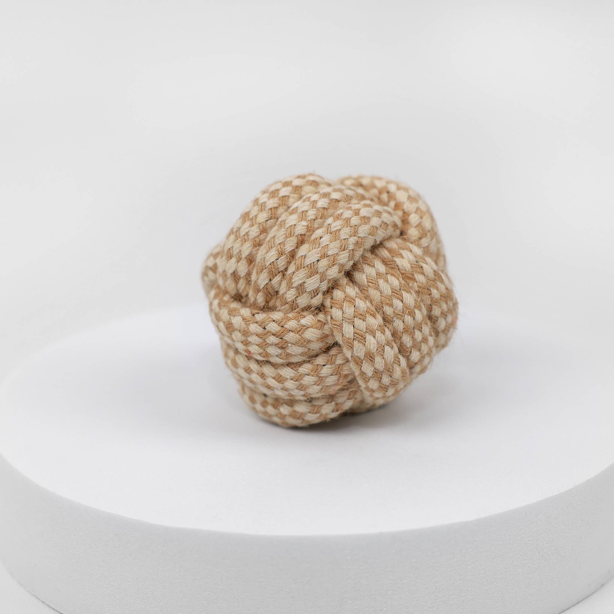 Monli Handcrafted Hemp + Cotton Rope Ball Dog Toy