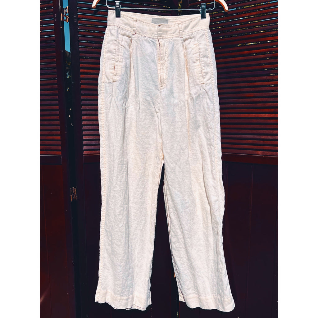 Everlane High-Rise Wide-Leg Linen Pants 2023 – Ivory – Size 4