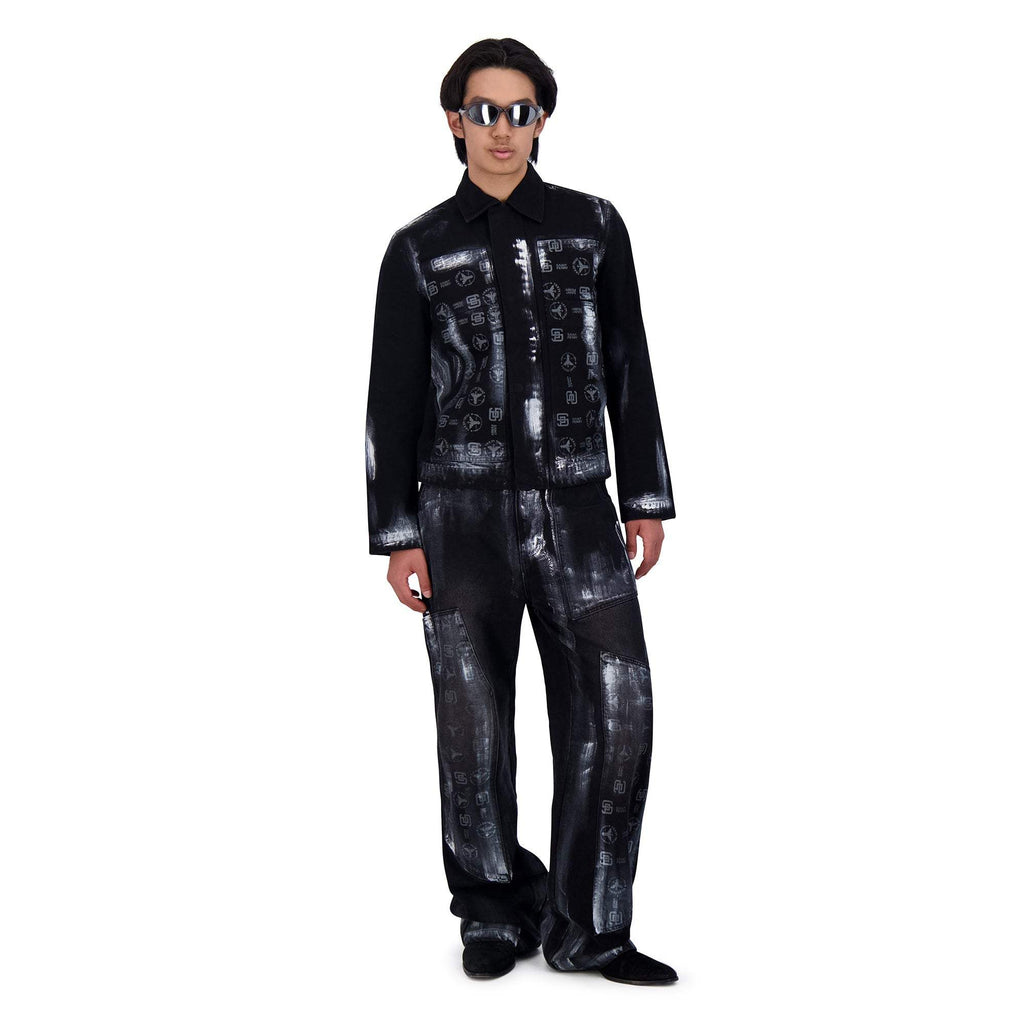 COATING DENIM PANTS BLK/SIL