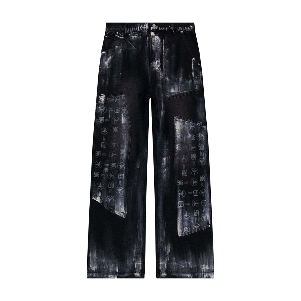 COATING DENIM PANTS BLK/SIL