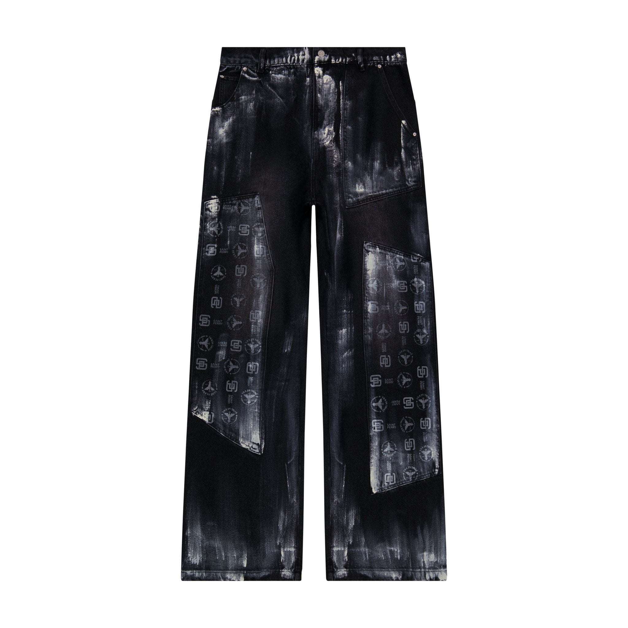 COATING DENIM PANTS BLK/SIL