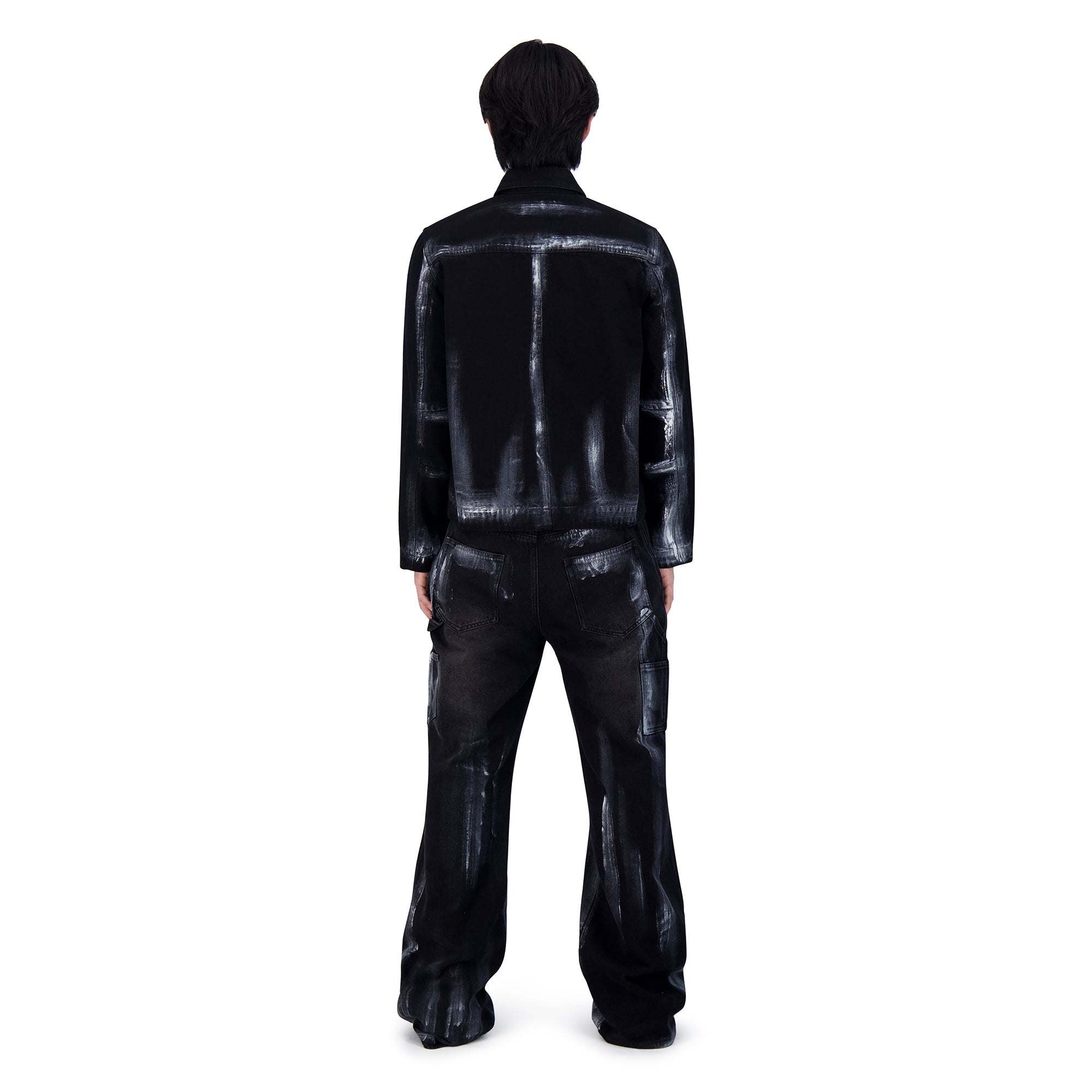 COATING DENIM PANTS BLK/SIL
