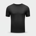 Black t-shirt on a white background