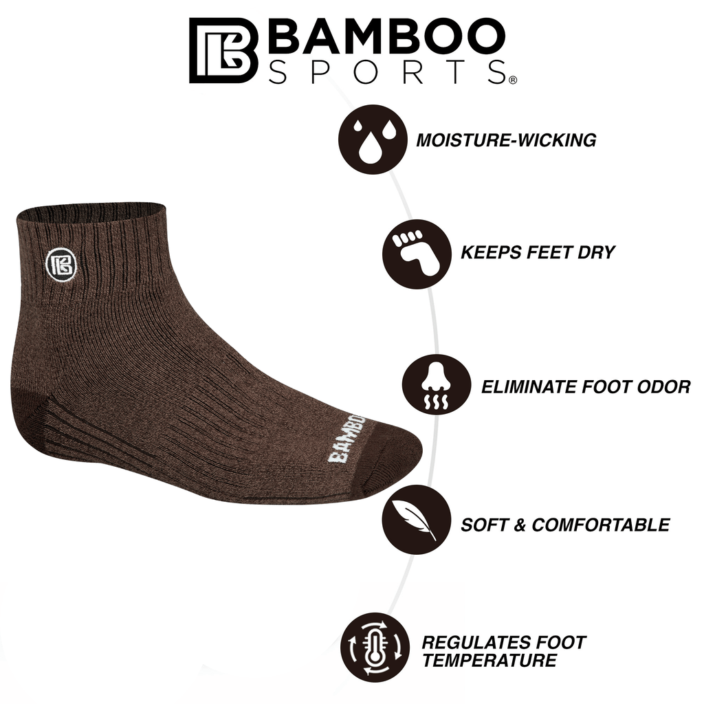 Premium Bamboo Rayon Quarter High Crew Socks