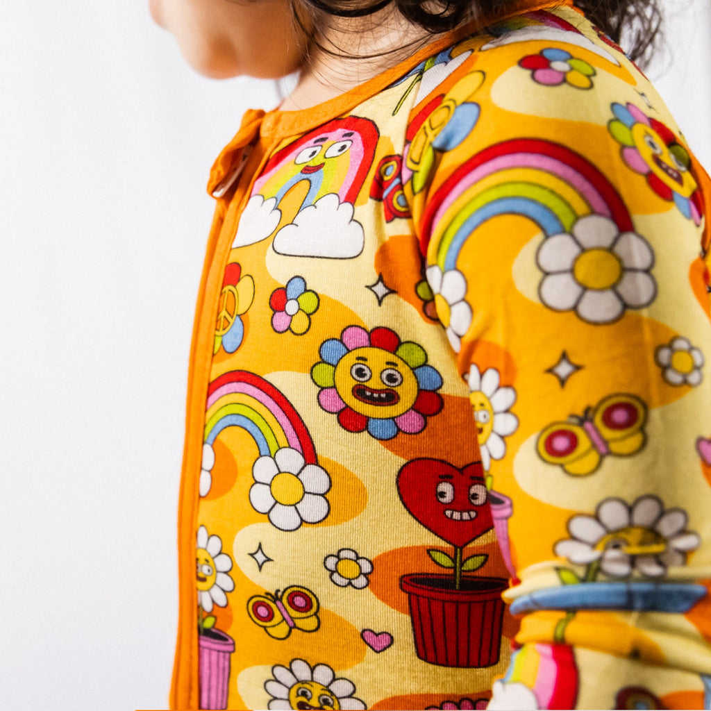 bamboo viscose baby sleeper flower friends design