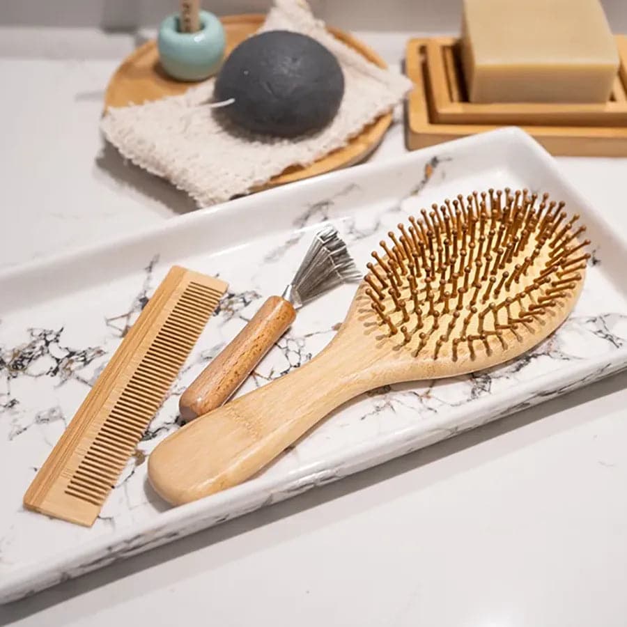 Bamboo Hair Brush Set-4