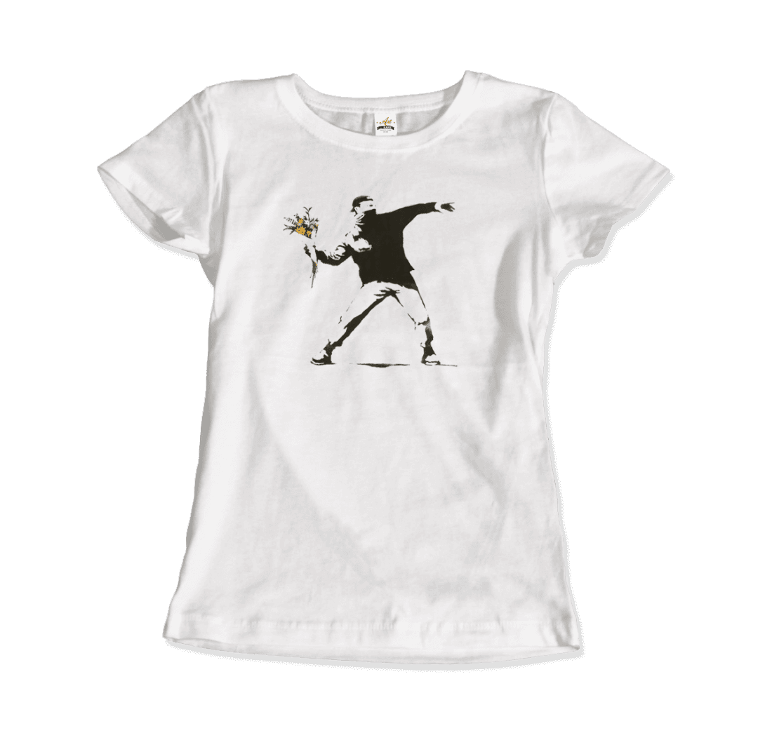 Banksy Flower Thrower Artwork T-Shirt-7