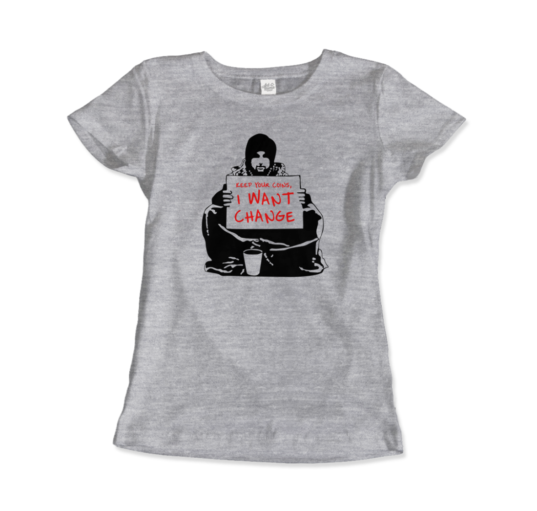 Banksy - I Want Change Artwork T-Shirt-2