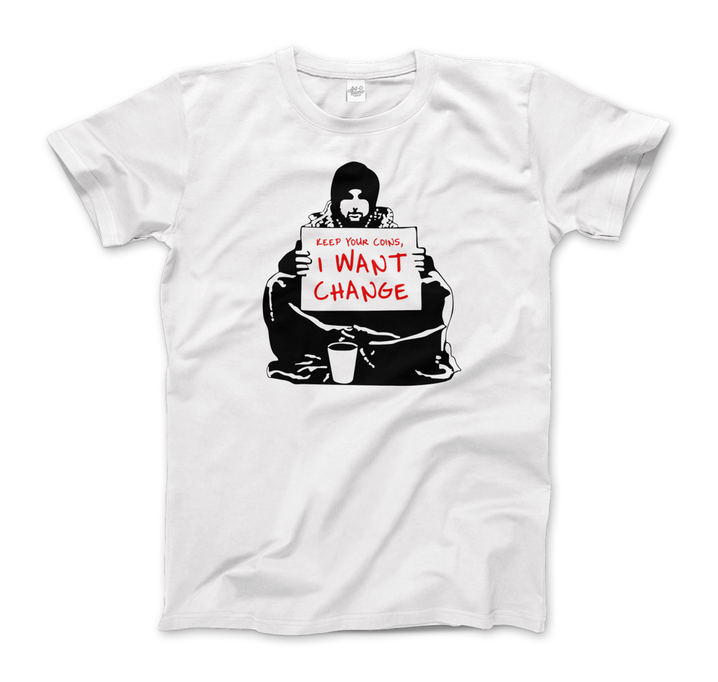 Banksy - I Want Change Artwork T-Shirt-4