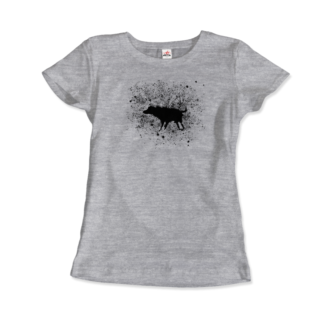 Banksy Wet Dog Splatter 2007 Street Art T-Shirt – Men (Unisex), Women (Fitted) & Youth Sizes