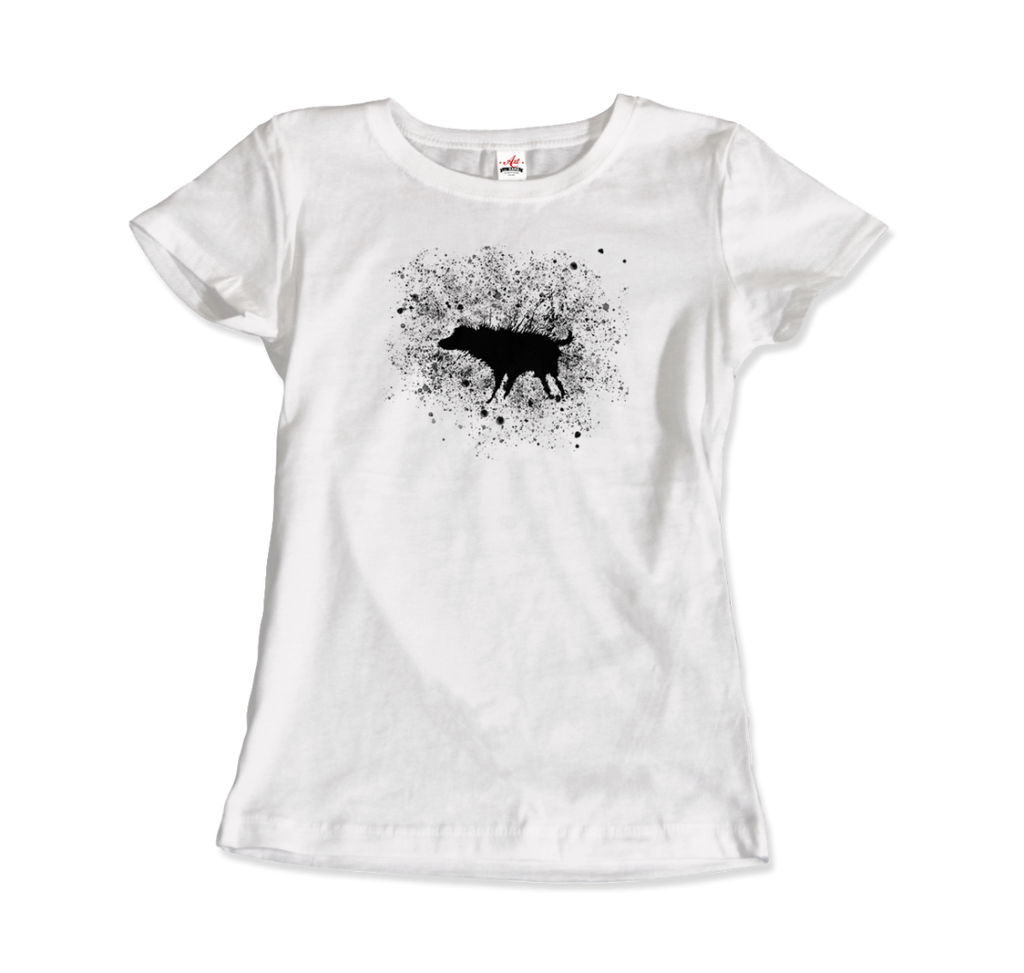 Banksy Wet Dog Splatter 2007 Street Art T-Shirt – Men (Unisex), Women (Fitted) & Youth Sizes