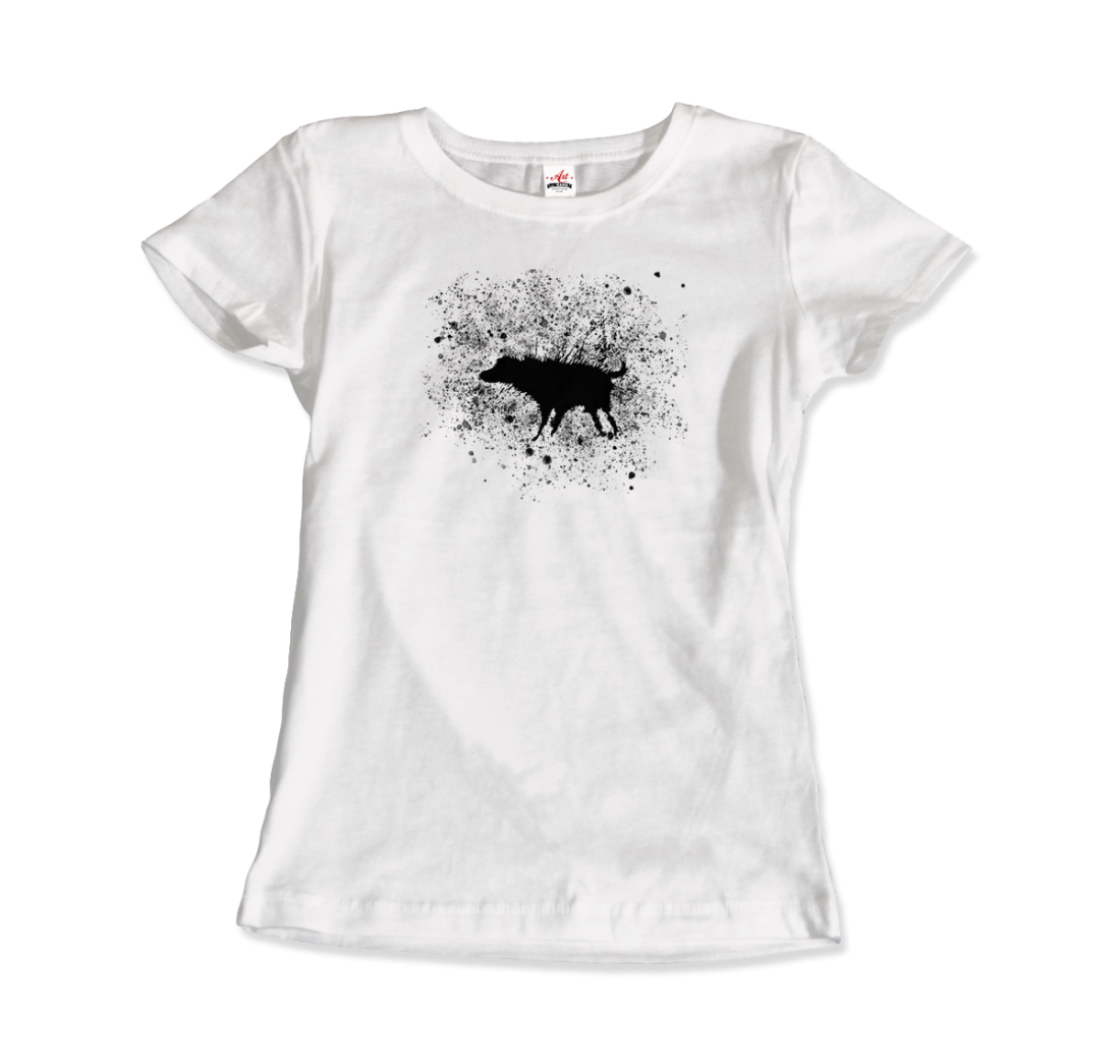 Banksy Wet Dog Splatter 2007 Street Art T-Shirt – Men (Unisex), Women (Fitted) & Youth Sizes