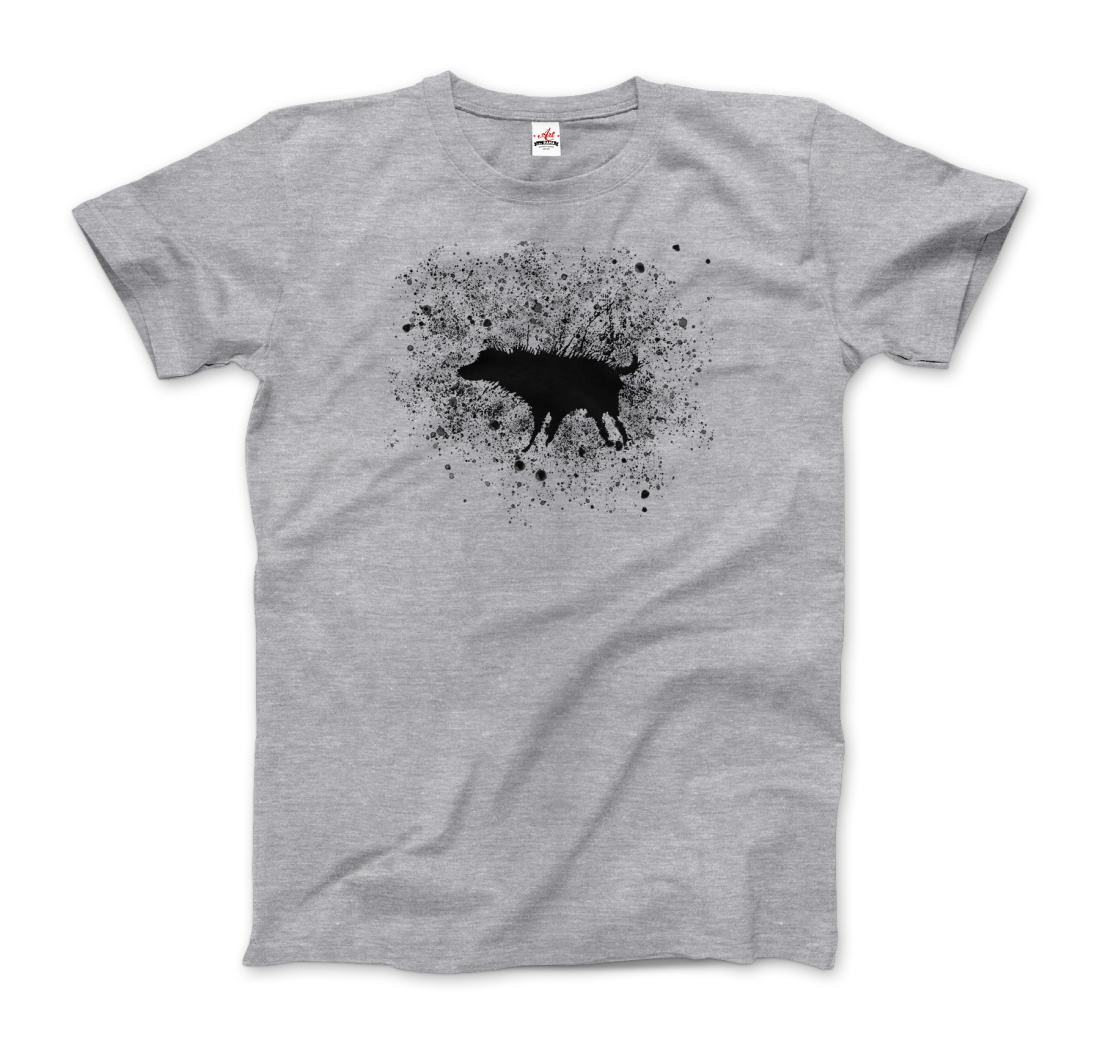 Banksy Wet Dog Splatter 2007 Street Art T-Shirt – Men (Unisex), Women (Fitted) & Youth Sizes