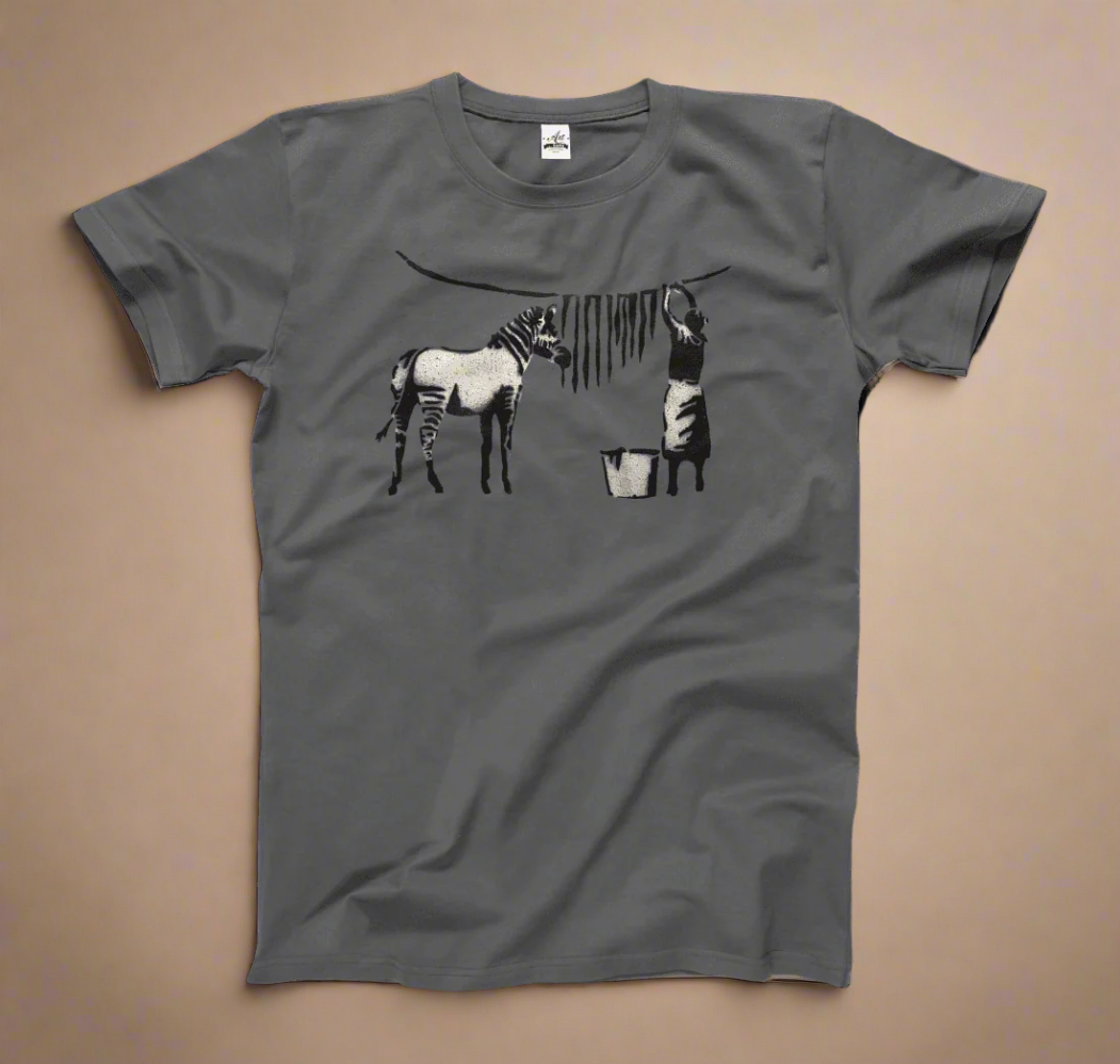 Banksy Zebra Stripes Artwork T-Shirt-0