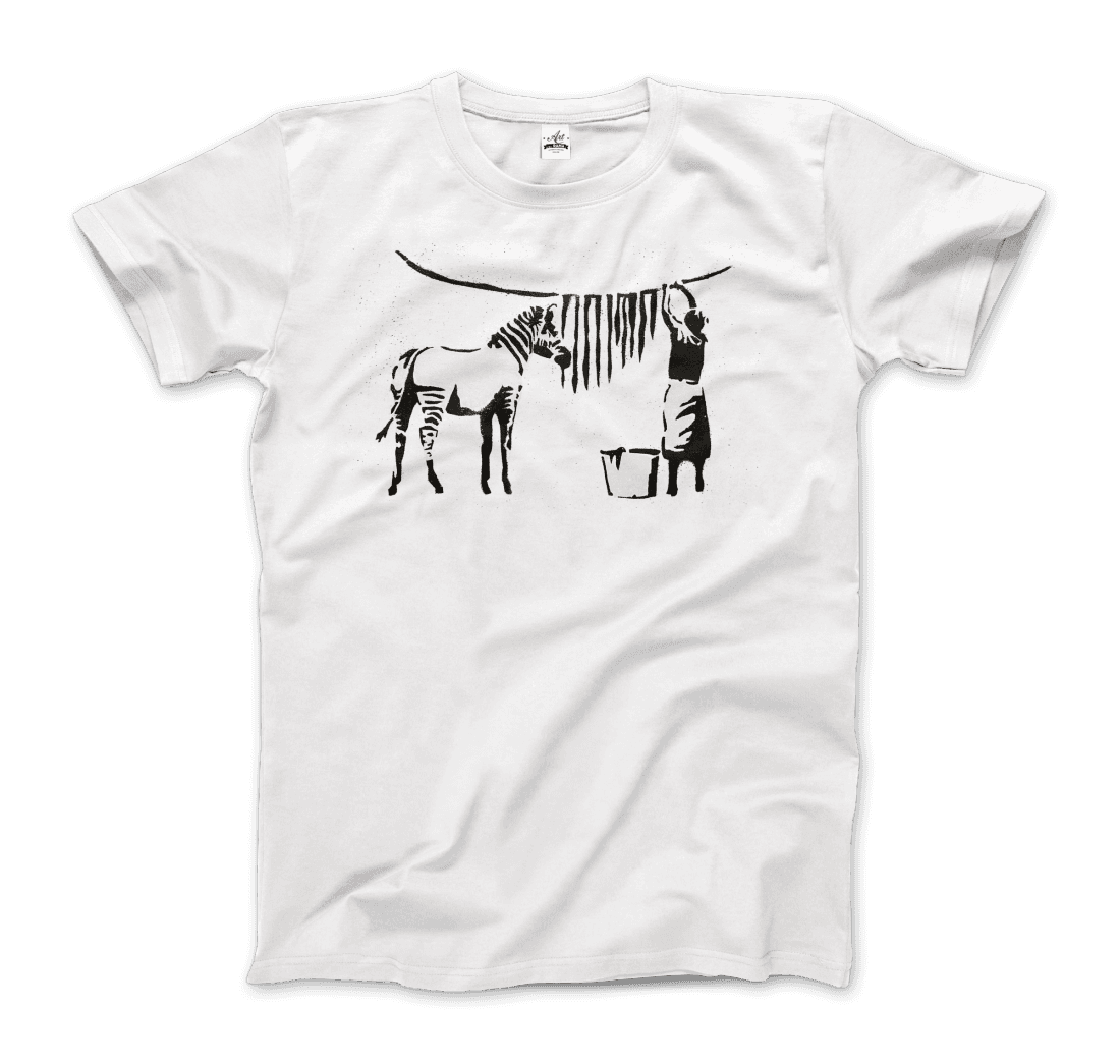 Banksy Zebra Stripes Artwork T-Shirt-3