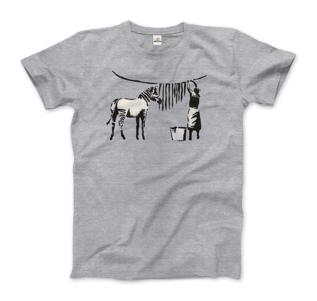 Banksy Zebra Stripes Artwork T-Shirt-8