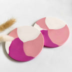 Pink coasters set of 2 or 4, aesthetic room decor for teens-2
