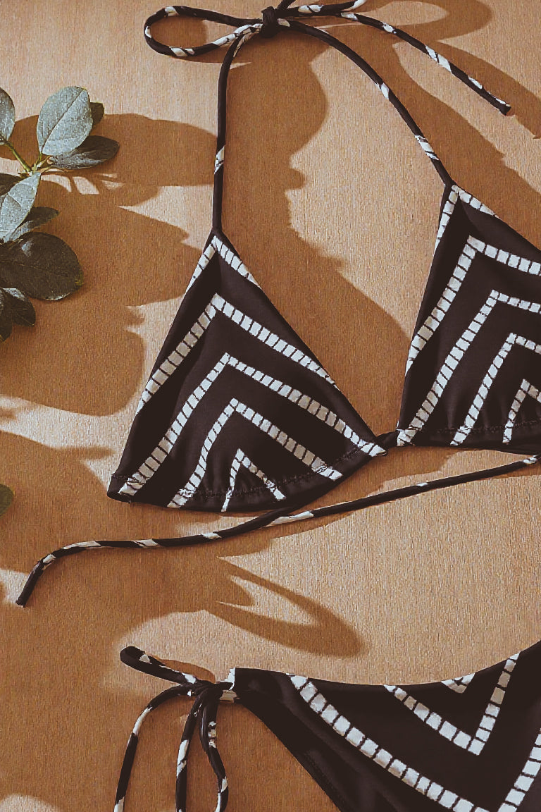 Vega String Bikini in Black Shibori-3