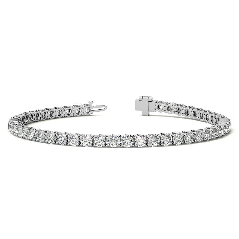 Set of Three 6ctw Created Moissanite Tennis Bracelets – 3mm Stones – 14K Gold Overlay in White, Yellow & Rose Gold-1