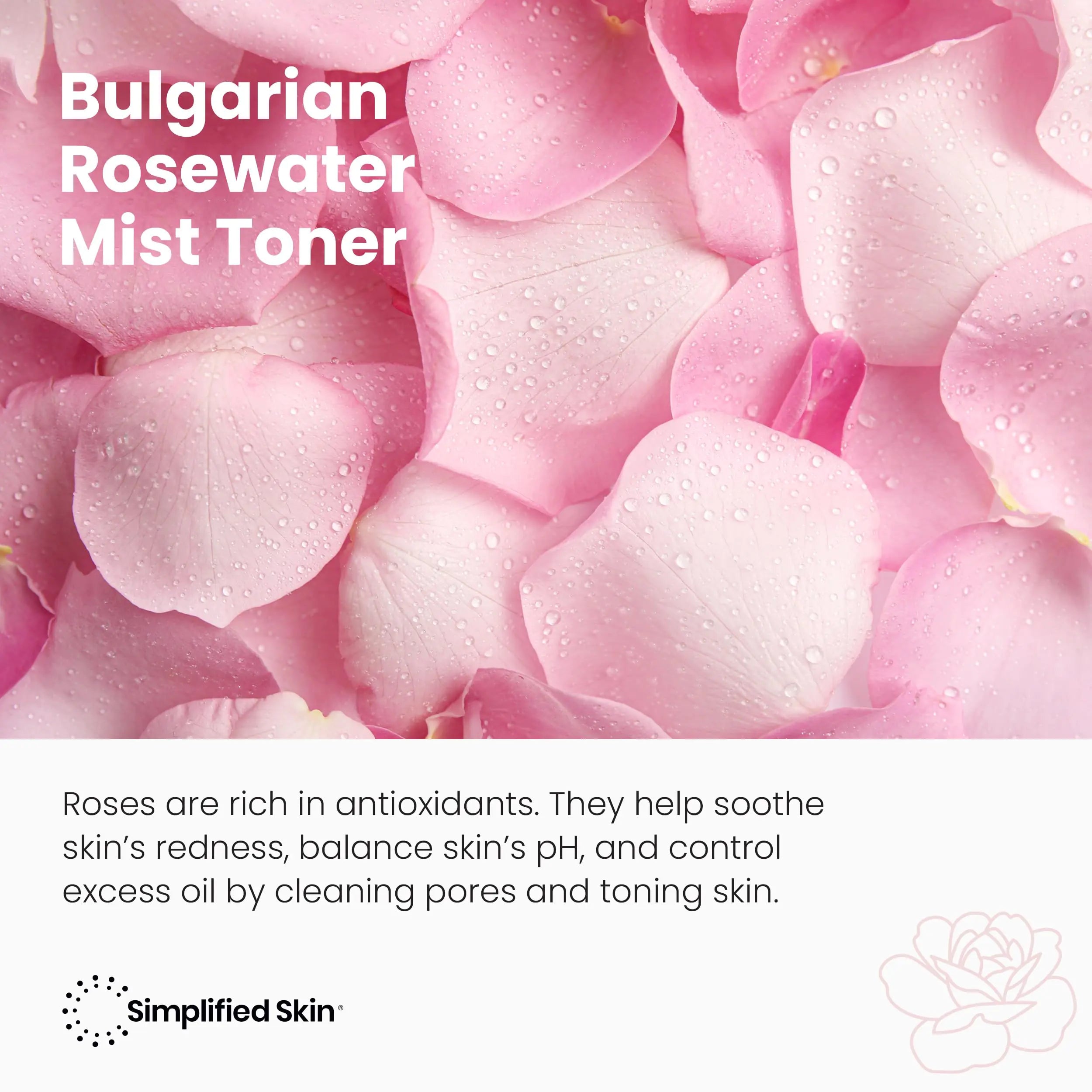 Organic Rose Water Spray - Multi-Purpose Hydrating Mist for Face, Body & Hair - 4 Oz