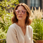 Modern Cat Eye Bamboo + Metal Polarized Sunglasses