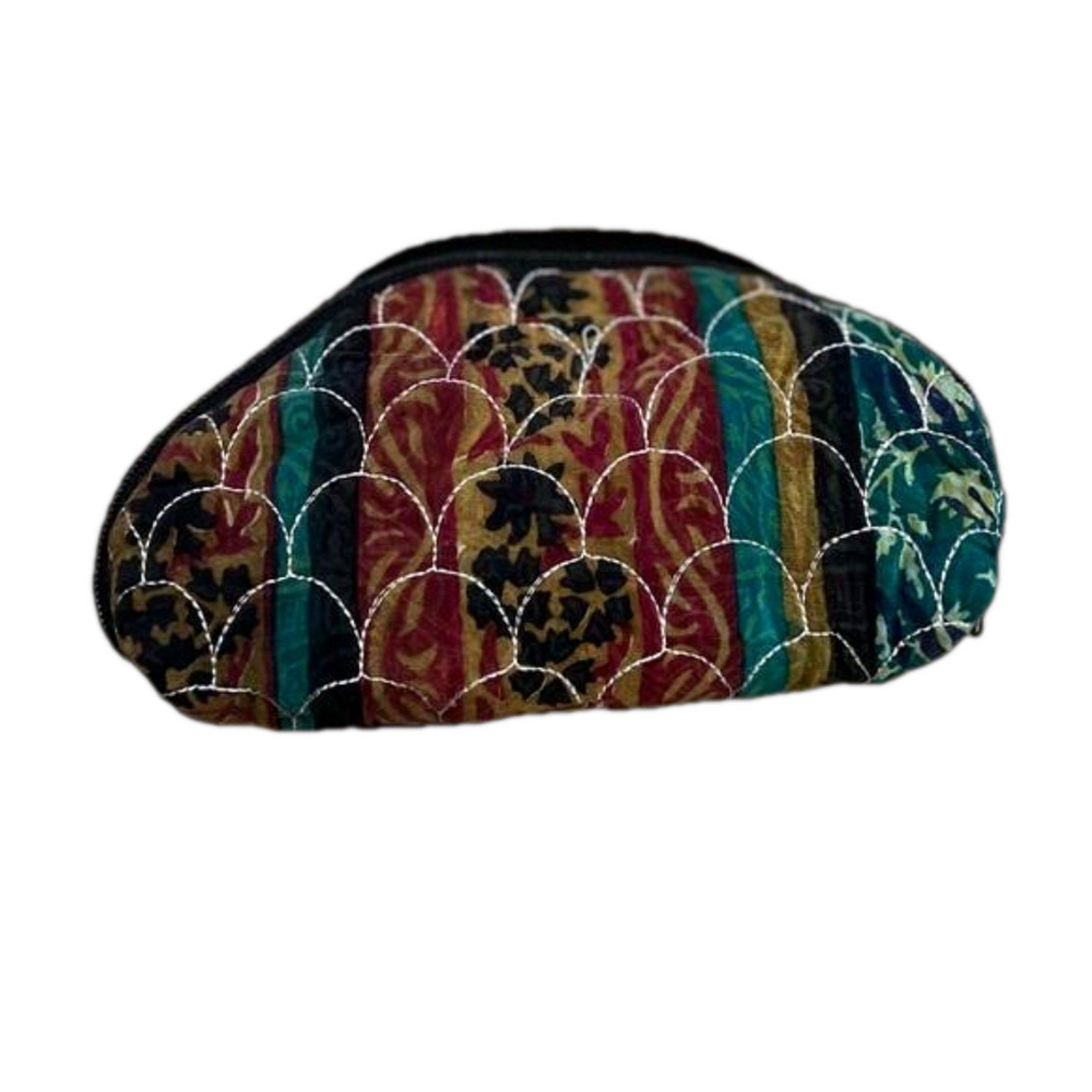 Indie Ella Quilted Upcycled Silk Jewelry Pouch – Multicolor