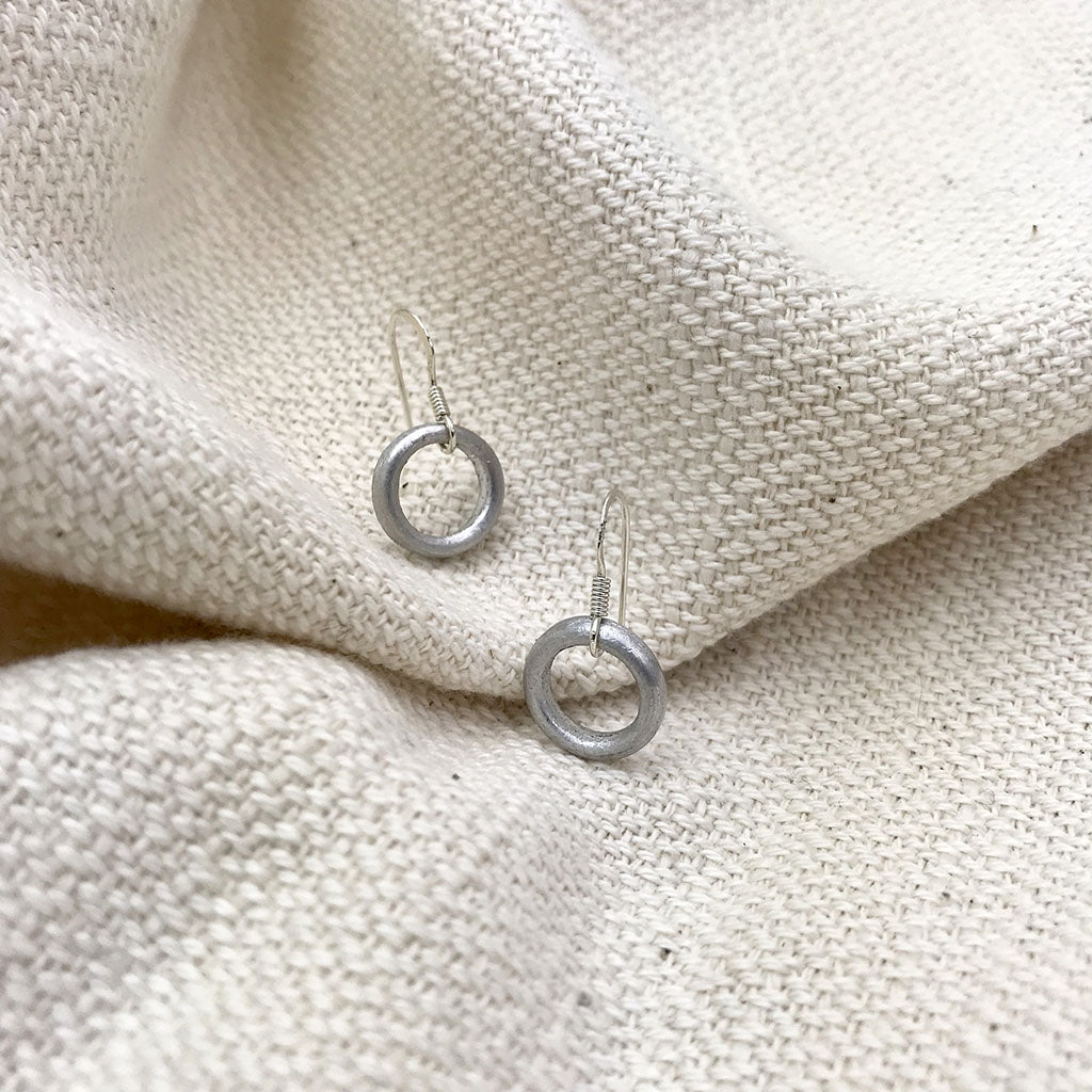 Recycled Bomb Circle Earrings-1