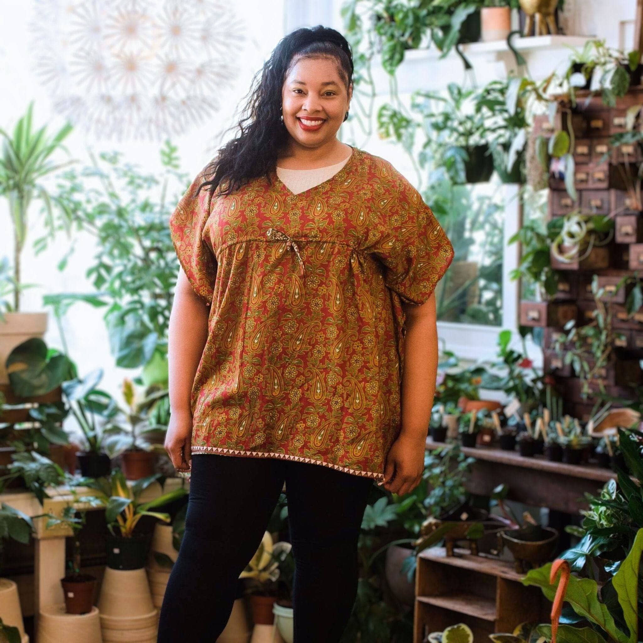 Indie Ella Aanya Adjustable Short Kaftan – Made from Upcycled Saris