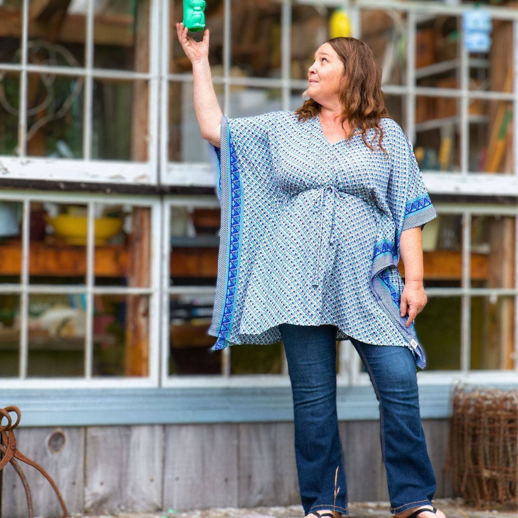 Indie Ella Aanya Adjustable Short Kaftan – Made from Upcycled Saris