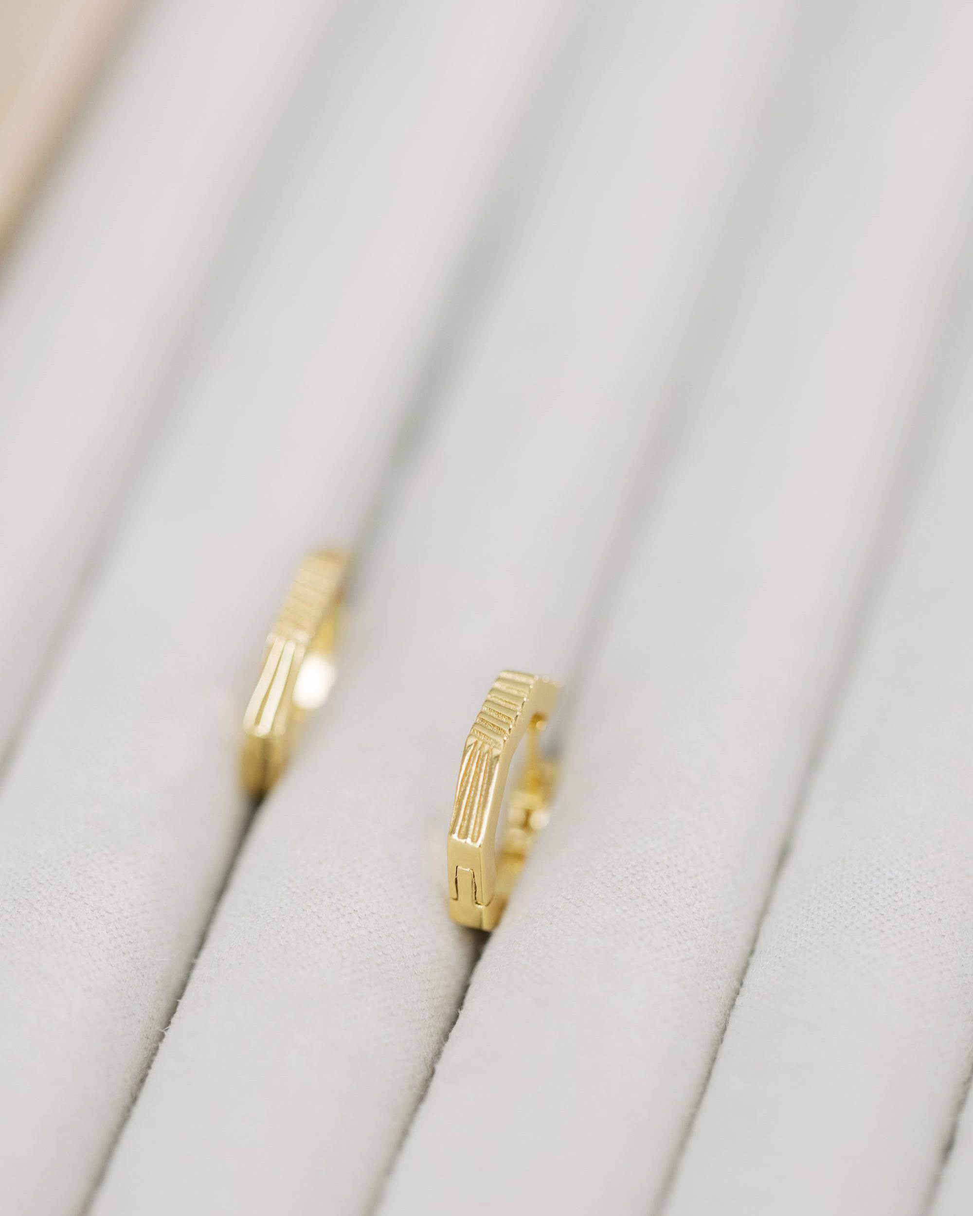 Geometric Huggies 14k Gold Vermeil Earrings