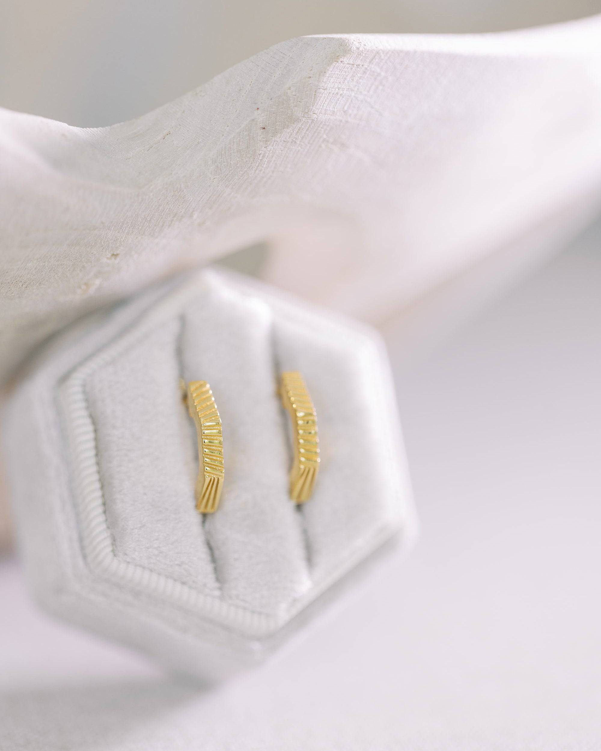 Geometric Huggies 14k Gold Vermeil Earrings