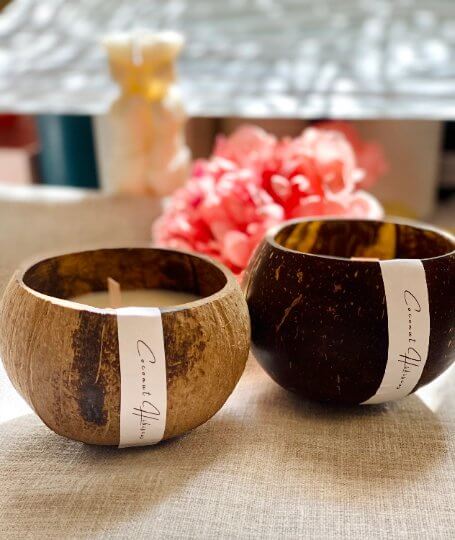 Sustainable Coconut Shell Candle Home Decor