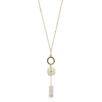 Solar Quartz + Crystal Y Necklace-0