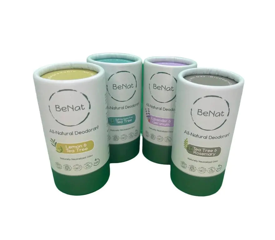 BeNat All-Natural Plastic-Free Deodorant – 3 Oz