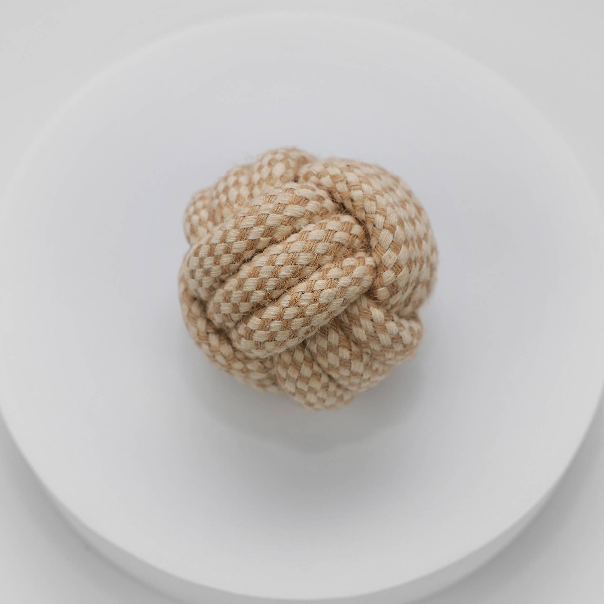 Monli Handcrafted Hemp + Cotton Rope Ball Dog Toy