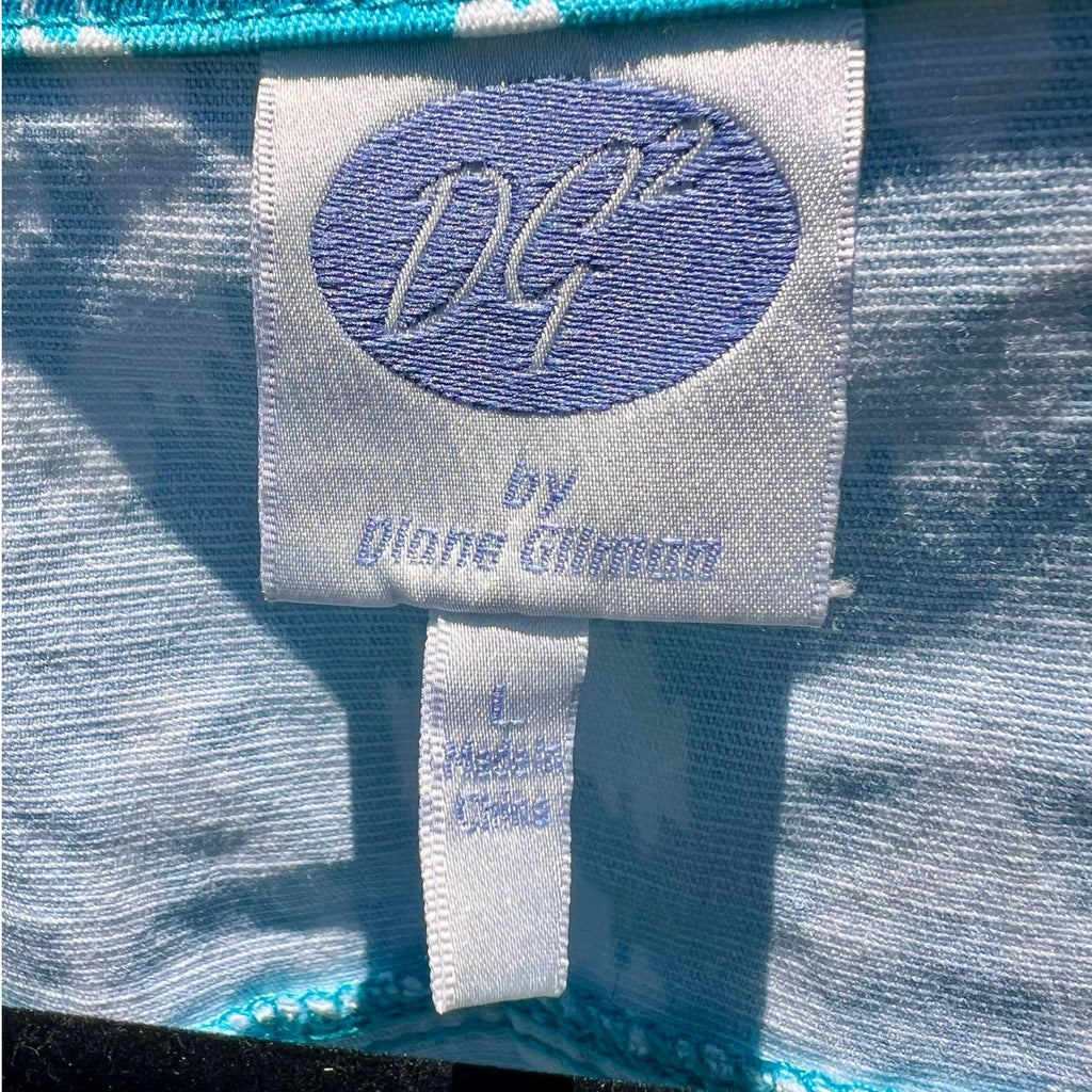 DG2 by Diane Gilman Patterned Denim Jacket – Turquoise/White – Size L
