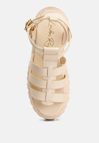 Dewey Recycled Faux Leather Gladiators-3