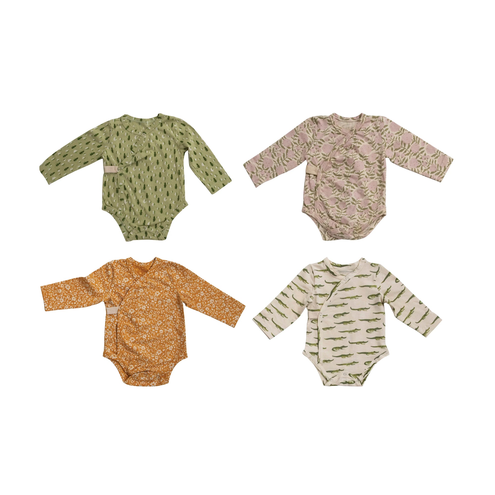 Cotton Baby Kimono Long Sleeve Onesies
