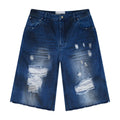 Distressed effect short denim