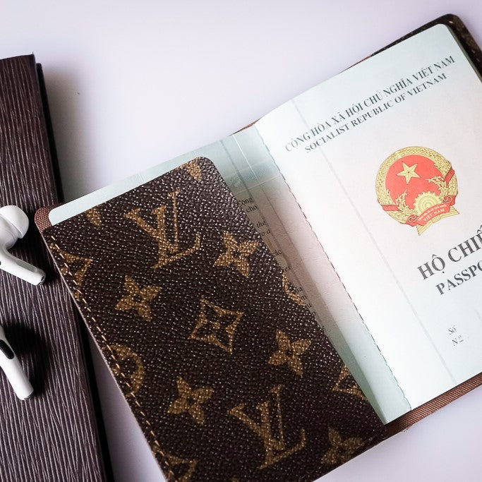 Recycled Louis Vuitton Passport Holder – Luxury Upcycled Travel Case