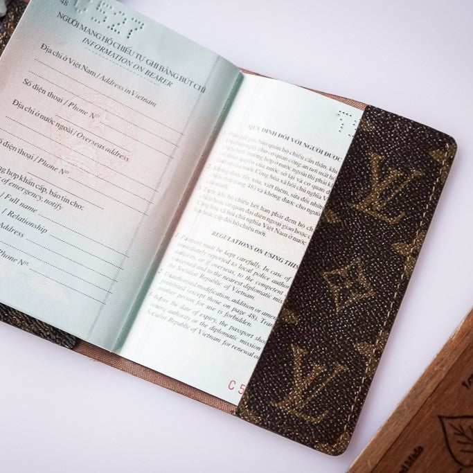 Recycled Louis Vuitton Passport Holder – Luxury Upcycled Travel Case