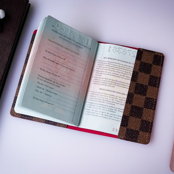 Recycled Louis Vuitton Passport Holder – Luxury Upcycled Travel Case