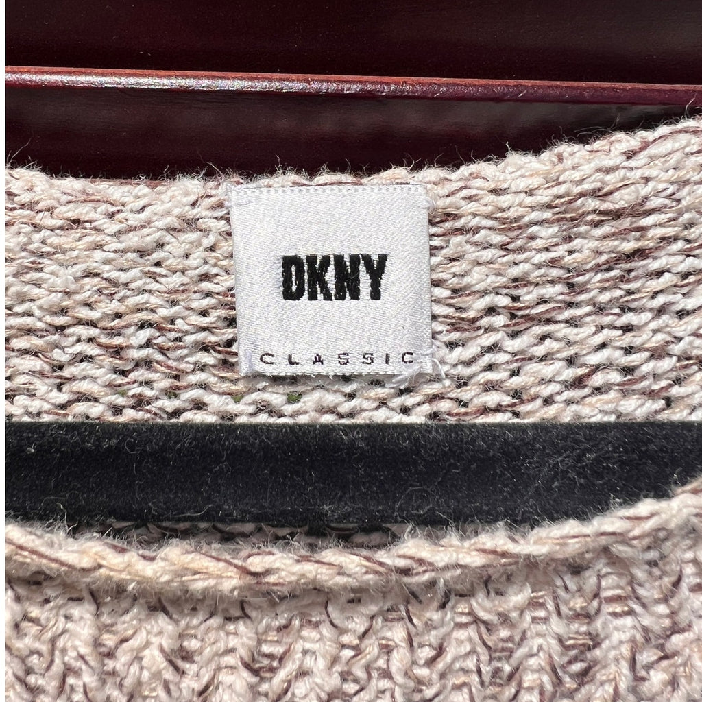 DKNY Long Sweater – Brown/White