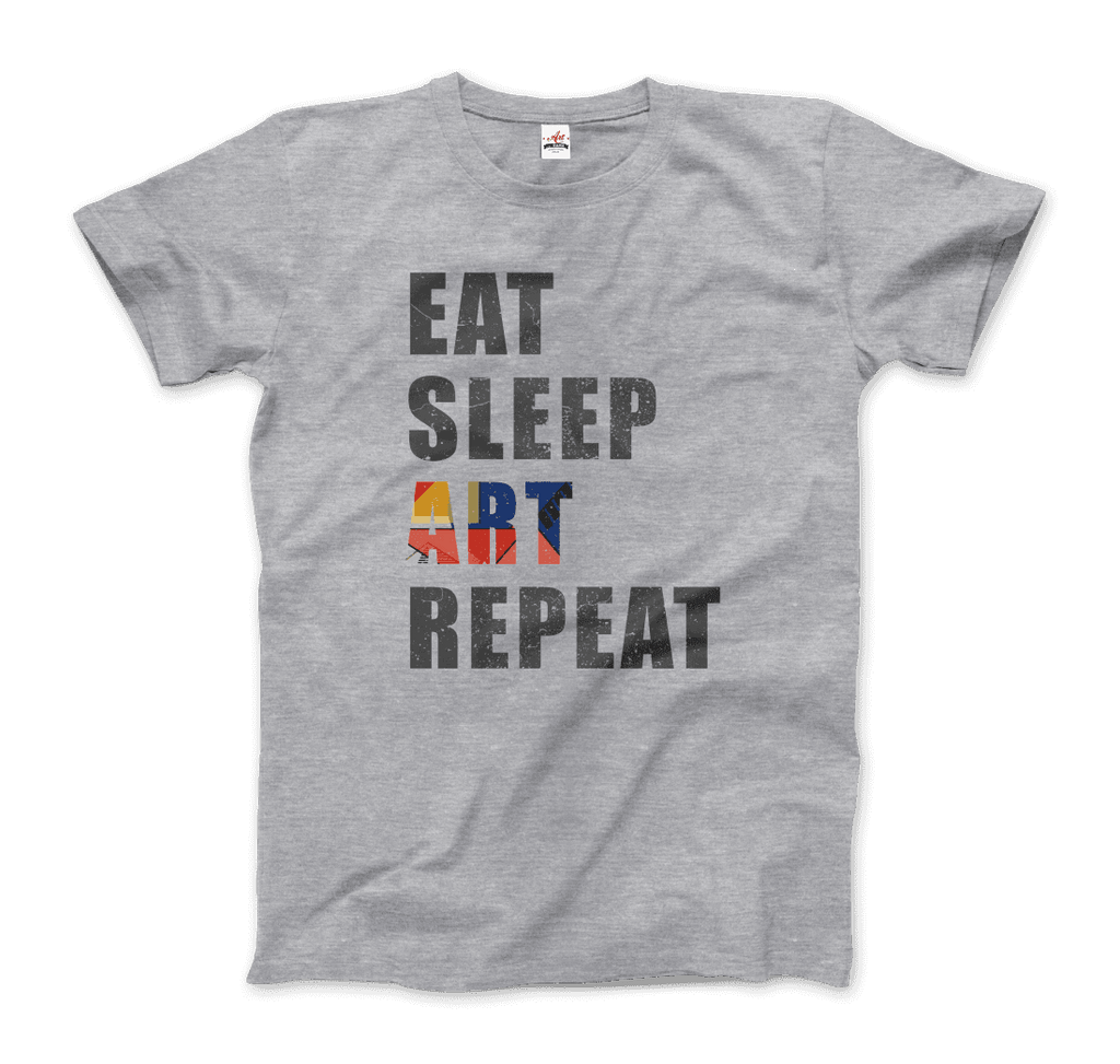 Eat, Sleep, Art, Repeat Distressed Design T-Shirt-10