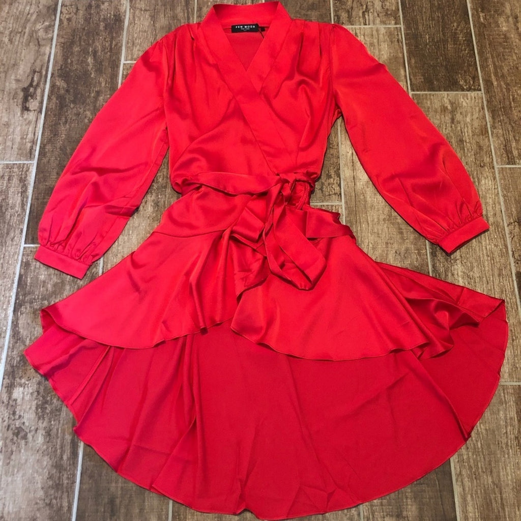 FEW MODA High-Low Wrap Dress/ Blouse