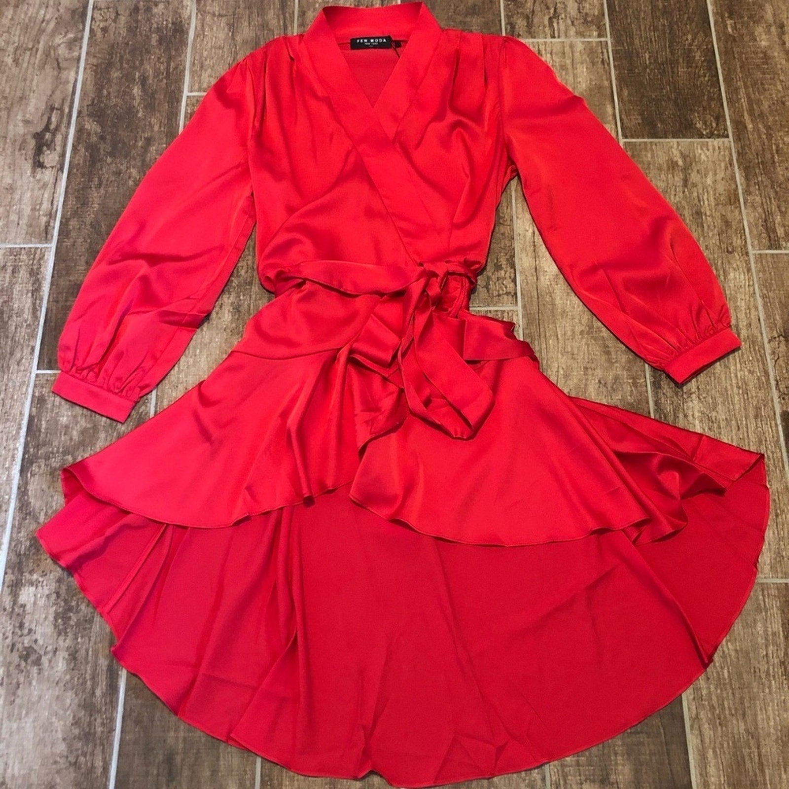 FEW MODA High-Low Wrap Dress/ Blouse