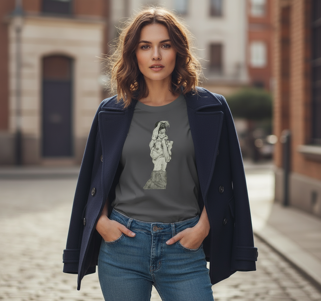 Egon Schiele Graphic Art T-Shirt – Men’s (Unisex), Women’s (Fitted), Youth Sizes