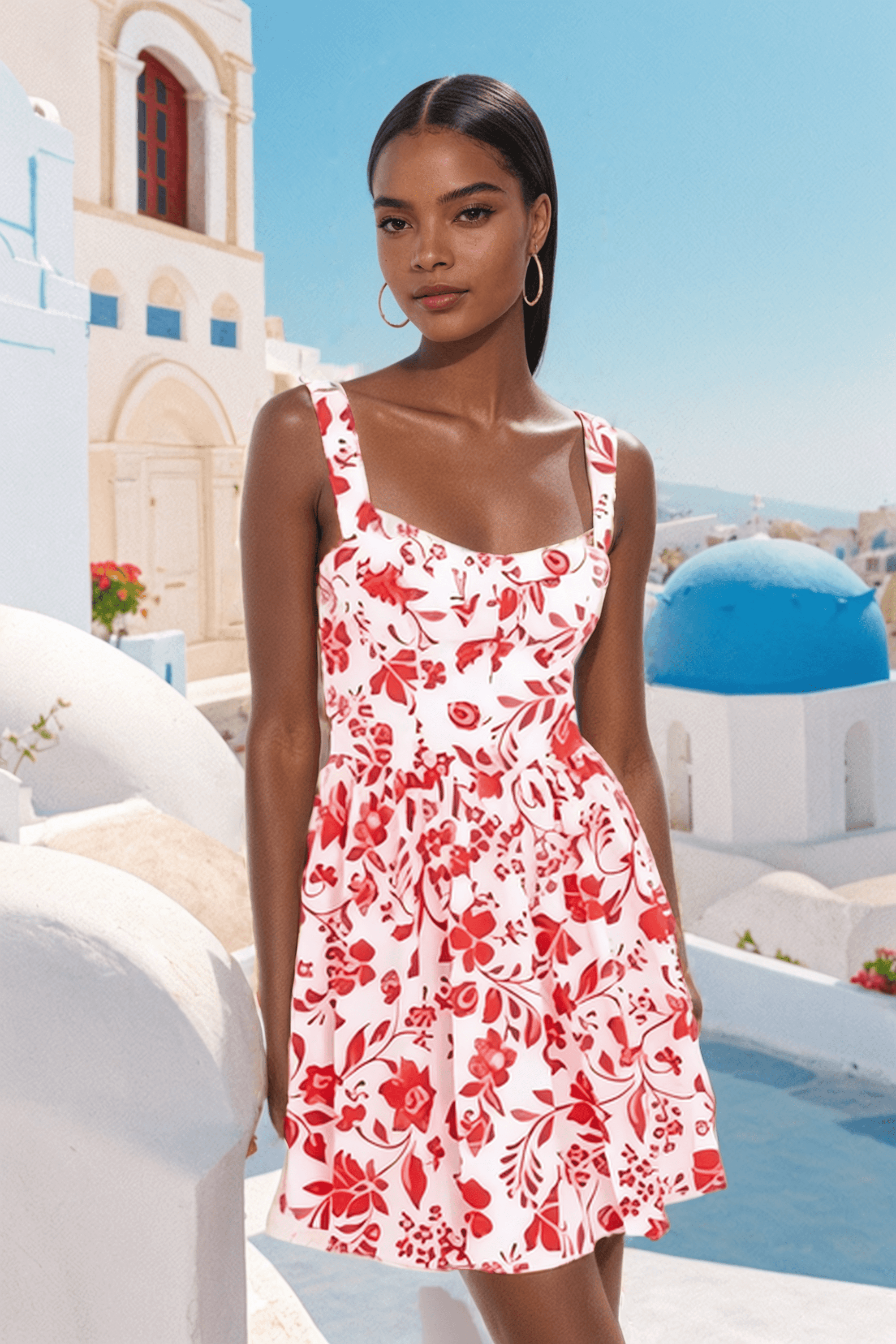 Vineyard Red Floral Mini Dress