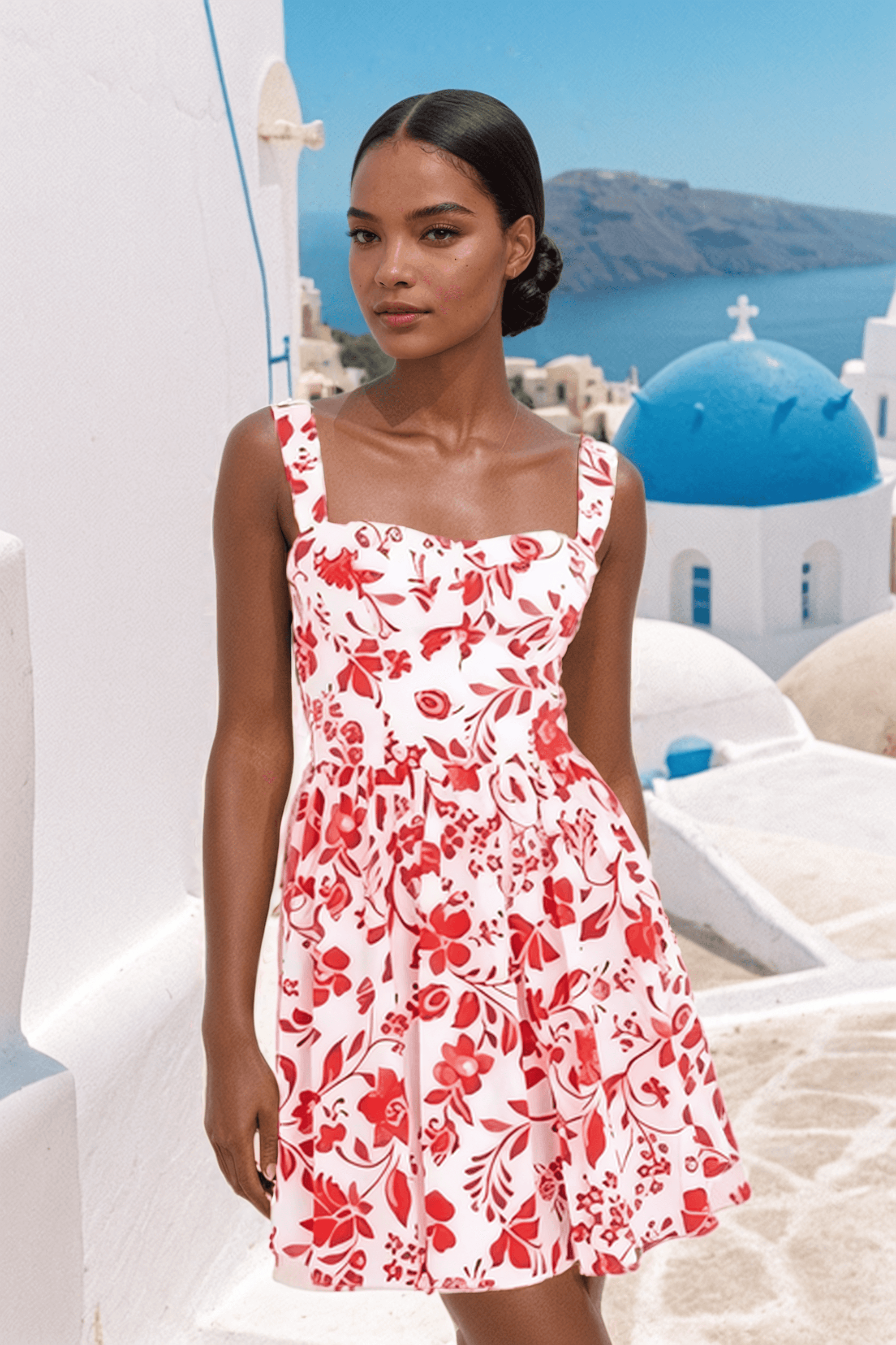 Vineyard Red Floral Mini Dress