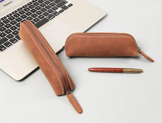 The Paavo Leather Pen Case | Leather Makeup Pouch-2